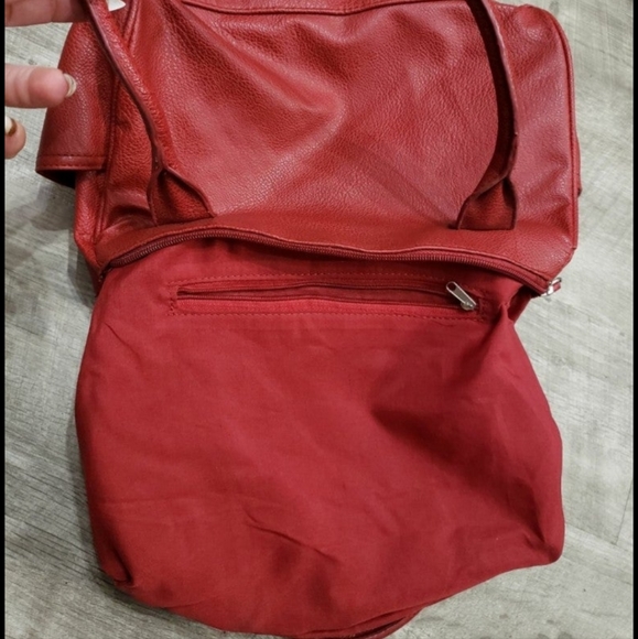 EUC Red Shoulder Purse with Pockets - Picture 10 of 14